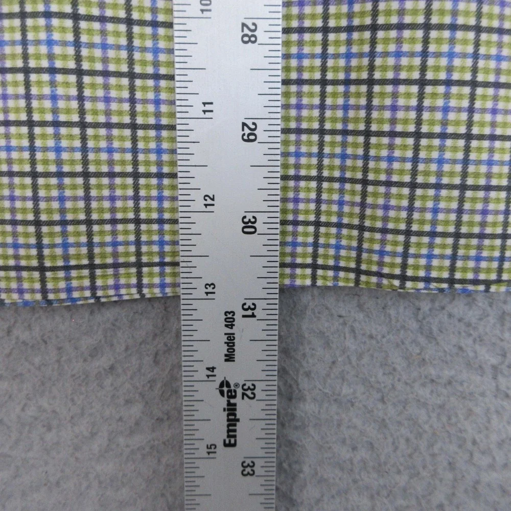 Vintage Alexander Julian Check Shirt Men L Green Plaid Flip Cuff Y2K Cotton 2002